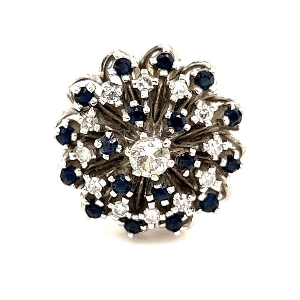 ‎Stunning 14k Sapphires & Diamonds Vintage Ring